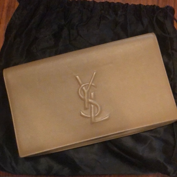 Yves Saint Laurent Handbags - Classic YSL Tan Clutch